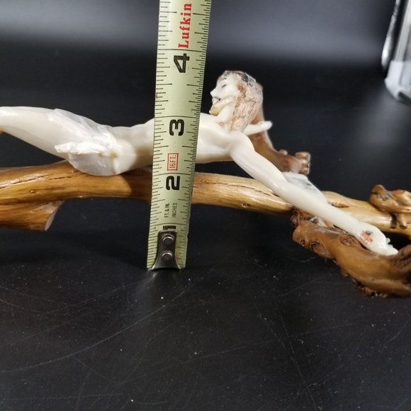 Handmade Wood Wall Cross Crucifix Stick Twig Plastic Jesus God Christ Rustic 15" - Picture 12 of 12